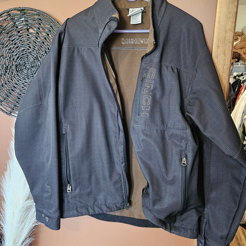 Cinch Men's Black/Brown C.C. Jacket- Zipper Bent/doesnt Work